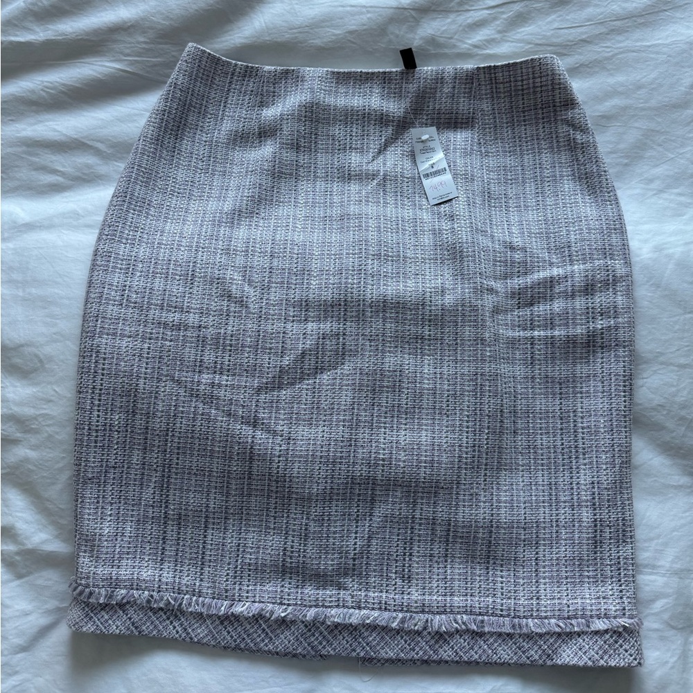 White House Black Market Gray Textured Skirt